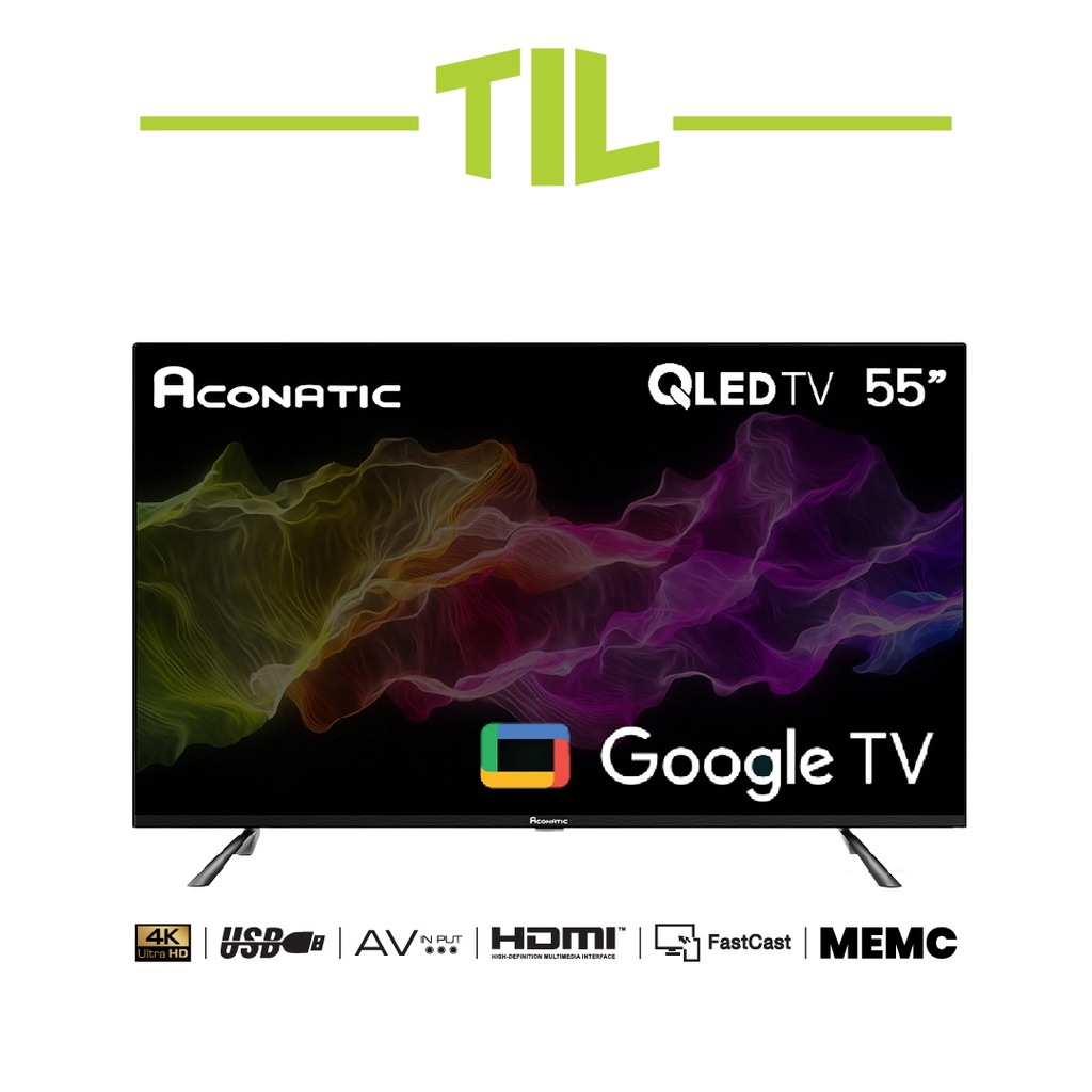 ใหม่ Aconatic ทีวี 55 นิ้ว QLED 4K Google TV รุ่น 55QS710AN  Google/Netflix, Wifi, Dolby Vision &amp; Atmos (รับประกัน 3 ปี)