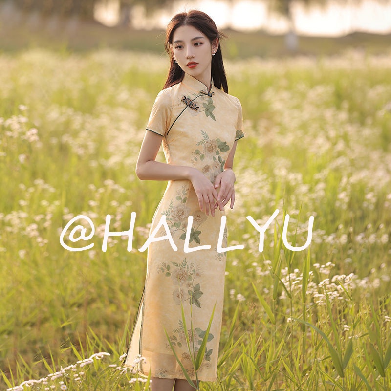 HALLYU เดรส ชุดตรุษจีน กี่เพ้า ชุดเดรส เสื้อผ้าแฟชั่นผู้หญิง ทันสมัย ทันสมัย แฟชั่น ทันสมัย WLQ2410EVI 2Z240112