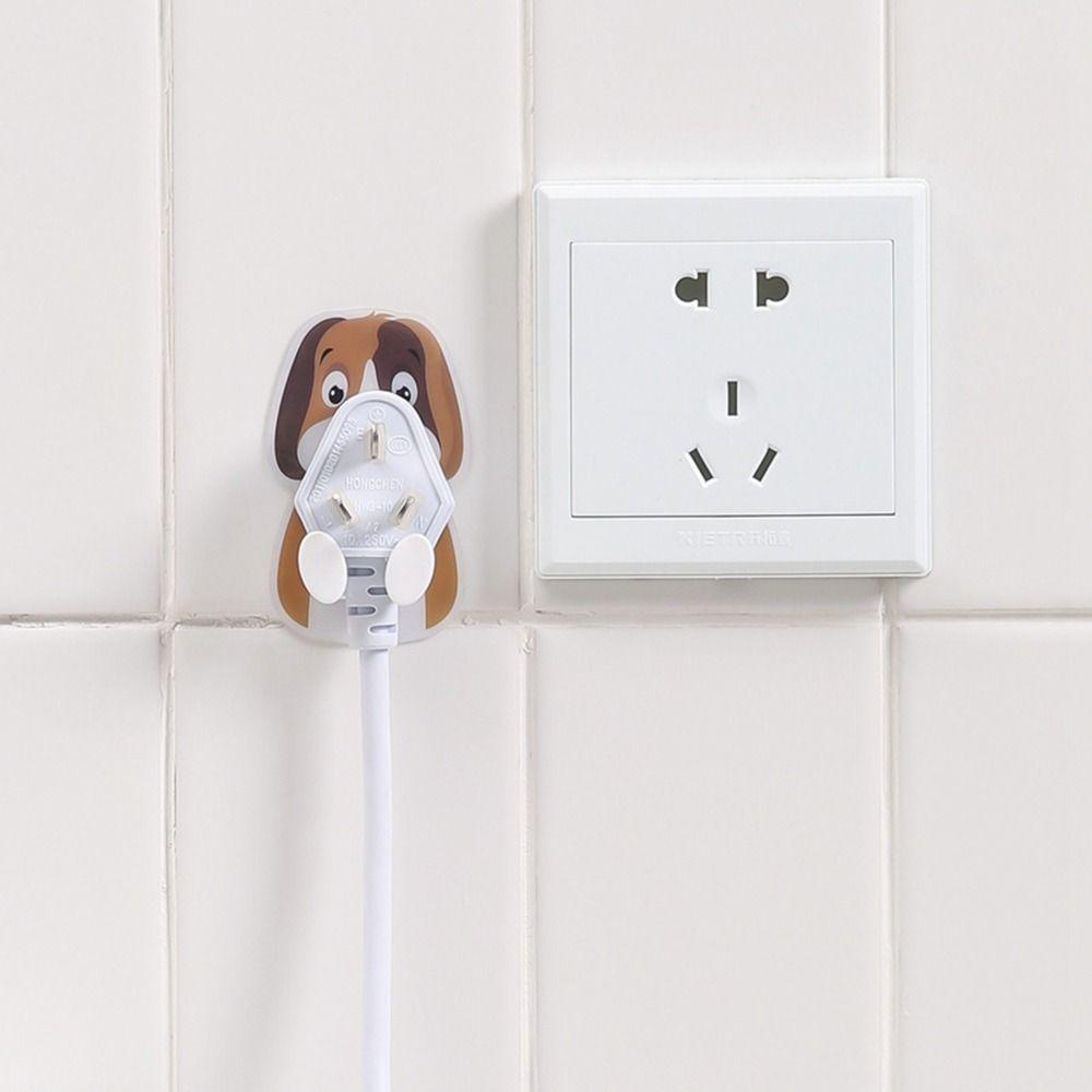Lacyeszb ที่แขวนปลั๊กไฟ พลาสติก ลายการ์ตูนสัตว์ อเนกประสงค์ กันน้ํา มีกาวในตัว สําหรับติดผนังบ้าน