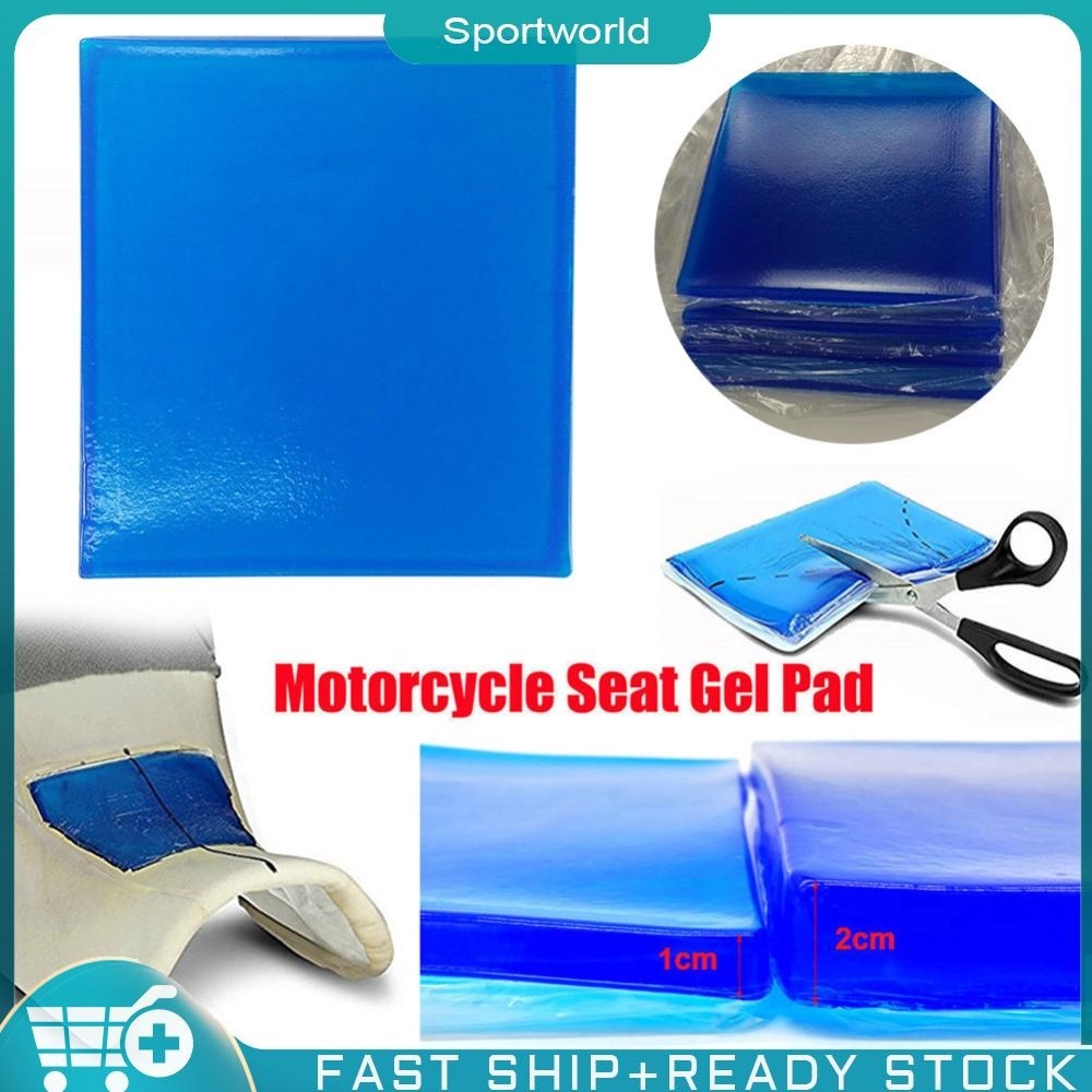 Sportworld【พร้อมส่ง】ขายดี แผ่นเจลรองนั่ง แบบนิ่ม ดูดซับแรงกระแทก สีฟ้า สําหรับรถจักรยานยนต์
