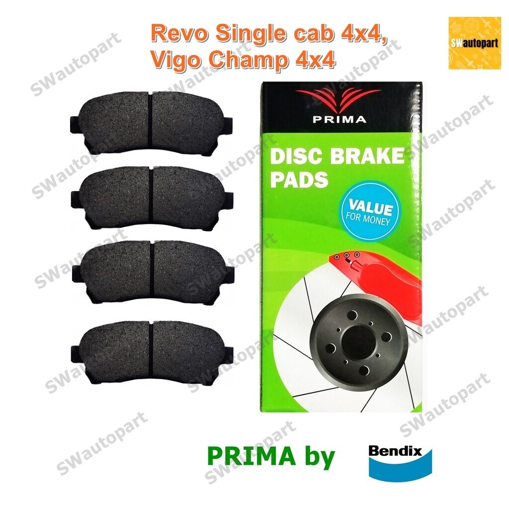 Prima ผ้าเบรคคู่หน้า Toyota VIGO(วีโก้) 4x4 ตอนเดียว ปี 08-14/ PRE-RUNNER ปี 11-14, REVO 4x4 2.8 ตอน