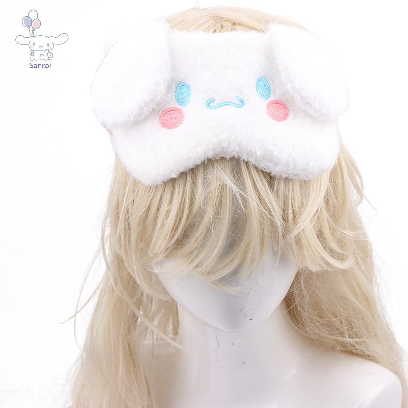 [San] Lunch Break Sleep Ladies Eye Protection Kawaii Sanrio Cinnamoroll Plush Eye Mask Anime Cinnamoroll Blackout Eye Mask POP