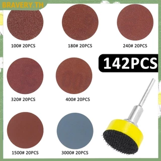 142pcs 1 นิ้วแผ่นขัดชุด 100/180/240/320/400/1500/3000 Grain Die เครื่องบด Quick เปลี่ยนแผ่นดิสก์ชุด SHOPCYC6551