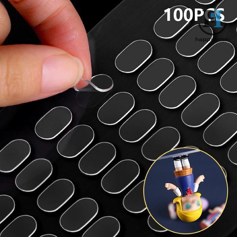 [GA] 100 ชิ้นแผ่นกาวสองด้านสติกเกอร์กาวสําหรับภูมิทัศน์ตุ๊กตาเท้าคงที่กาวโปร่งใสไม่มีรอยต่อแพทช์ [TH]