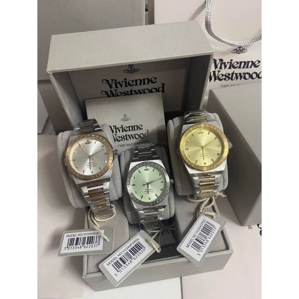 นาฬิกา Vivienne Westwood นาฬิกาข้อมือผู้หญิง นาฬิกาผู้หญิง แบรนด์เนม Brandname รุ่น VV244GRGD VV244SLSL VV244GDGR 34mm