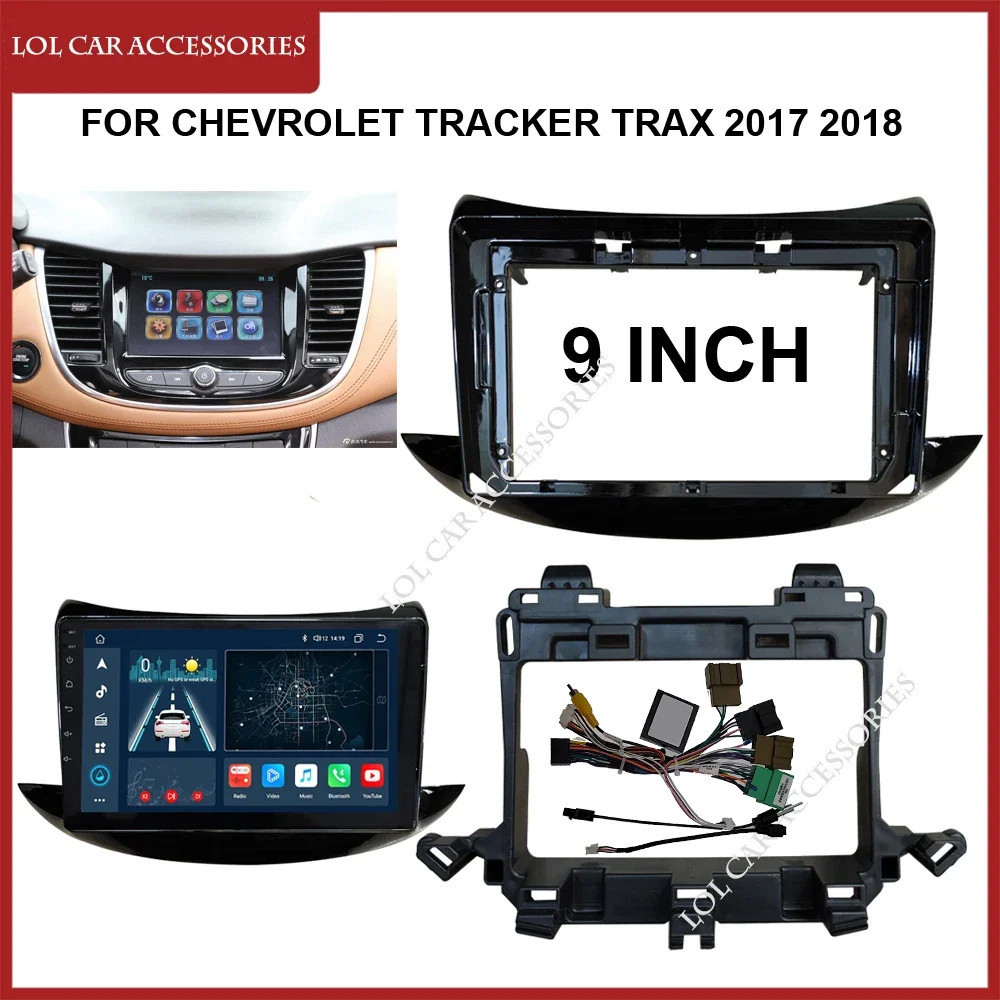 9 นิ้วรถวิทยุ Fascia สําหรับ Chevrolet Tracker Trax 2017 2018 Android สเตอริโอ MP5 ผู้เล่น 2 Din หัว