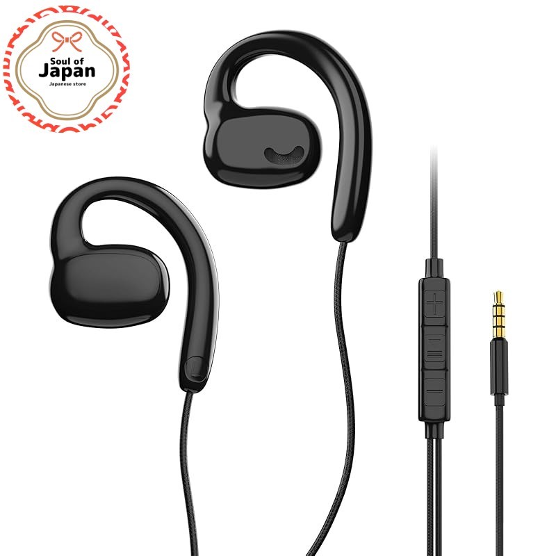 Wired Earphones 3.5mm Wired Earphones Type C [2024 Model] Open Ear Earphones with Mic 3.5mm Non-blocking ears Mic Earphones Evolved from Bone Conduction Earphones While Listening Earphones Earphone Mic Clear calls Ear-hook Gaming earphones Air conduction