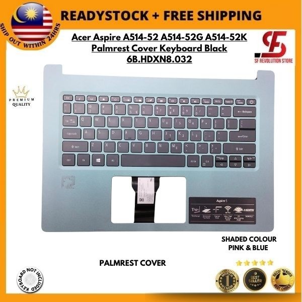Acer Aspire A514-52 A514-52G A514-52K Palmrest Cover Keyboard สีดํา 6B.HDXN8.032