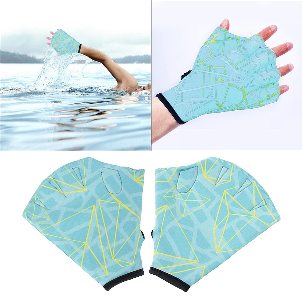 [gedonna] ถุงมือว่ายน้ํา 1 คู่ Webbed Resistance Training Gloves ถุงมือว่ายน้ําดําน้ํา Swim Training