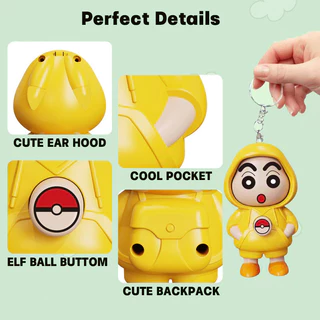 GeeToy ของเล่นเปลี่ยนสีหน้าในสไตล์ครายย ครอบครัว 3 แบบ ตัวการ์ตูนลูกบาศก์น่ารัก พวงกุญแจ ของเล่นสร้างสรรค์คลายเครียด สำหรับเด็ก