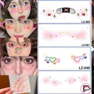 พร้อมส่ง🔥สติกเกอร์รอยสักชั่วคราว สติ๊กเกอร์กันน้ำ tattoo ลายน่ารัก สําหรับแต่งหน้า เหมาะสำหรับงานปาร์ตี้ กันน้ำ มีสีสัน