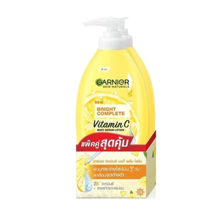Garnier การ์นิเย่ บอดี้ ไบรท์ คอมพลีท วิตามินซี บอดี้ เซรั่ม โลชั่น 400 มล.แพ็คคู่