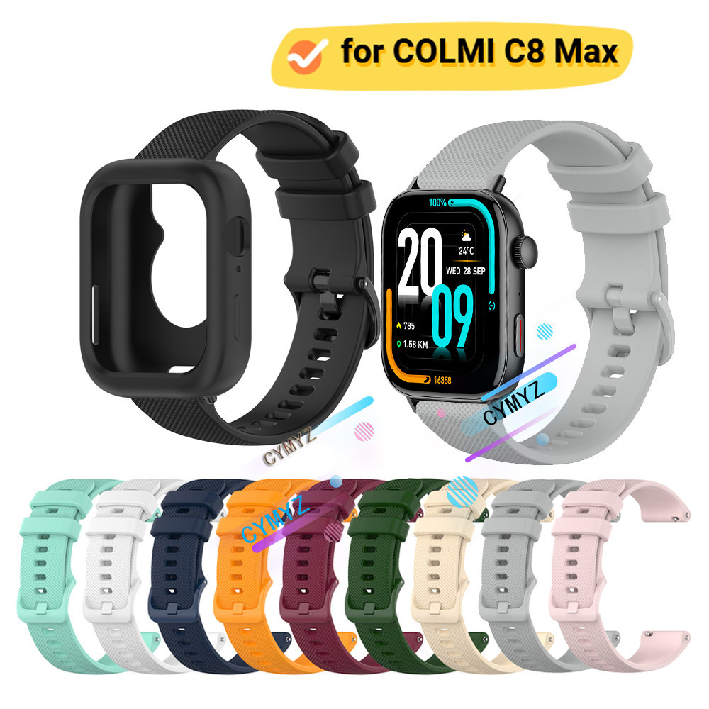 Colmi C8 Max case ปกป้องหน้าจอ COLMI C8 Max strap สายซิลิโคน COLMI C8 Max สายสมาร์ทวอทช์ สายรัดข้อมื
