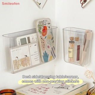 [Smileofen] ใหม่ กล่องเก็บเครื่องสําอาง แบบติดผนัง ไม่ต้องเจาะผนัง สีโปร่งใส