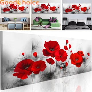 Canvas painting Bedroom 20cm*60cm Wedding Single Red Poppy Rose Flower Art