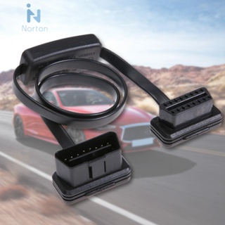 Elm327 สายเคเบิลต่อขยาย OBD 2 สีดํา พร้อมอะแดปเตอร์สวิตช์ [Norton.th]