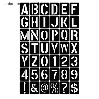 Shine แม่แบบลายฉลุ รูปตัวอักษร ตัวเลข สําหรับปั๊มลายนูน 42 ชิ้น