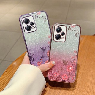 เคสโทรศัพท์ซิลิโคน TPU แบบนิ่ม ลายดอกไม้ กันกระแทก ไล่โทนสี สําหรับ Poco F5 X5 X3 M5s M4 M3 Pro NFC 5G 4G Xiaomi