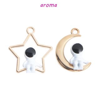 Aroma จี้พวงกุญแจ รูปดาวนักบินอวกาศ แฮนด์เมด DIY สําหรับสร้อยคอ ต่างหู เชือก สร้อยคอ สร้อยข้อมือ คู่รัก