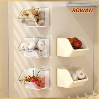 Rowans ตะกร้าอะคริลิคใส ไม่ต้องเจาะผนัง สําหรับใส่เครื่องเทศ กระเทียม ขิง