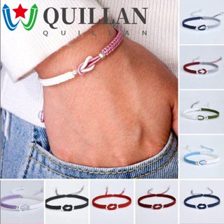 Quillan สร้อยข้อมือคู่รัก อินเทรนด์ ผู้หญิง ที่ไม่ซ้ําใคร ของขวัญ สีตัดกัน ถักลูกปัดขนาดเล็ก สร้อยข้อมือถัก แฮนด์เมด