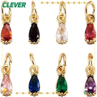 Clever จี้ลูกปัดคริสตัล เพทาย รูปหยดน้ํา สีเหลือง สีแดง สีดํา สีขาว สีชมพู สําหรับทําเครื่องประดับ