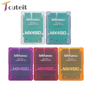 Tcuteit อะแดปเตอร์การ์ดรีดเดอร์ PS2 MX4SIO SIO2SD ขนาดพกพา สีโปร่งใส