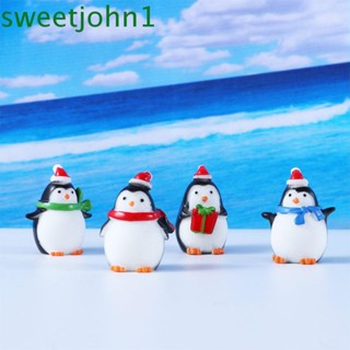 Sweetjohn จี้ตุ๊กตาเพนกวิน 4 แบบ สําหรับตกแต่งสวน คริสต์มาส เก็บสะสม