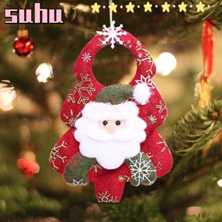 Suhuhd จี้ตุ๊กตาซานตาคลอส สโนว์แมน น้ําหนักเบา สําหรับตกแต่งต้นคริสต์มาส DIY 3 ชิ้น