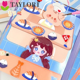 Taylor1 หนังสือสติกเกอร์ ลายการ์ตูนเจ้าหญิงน่ารัก แฮนด์เมด DIY สําหรับเด็ก