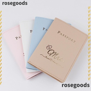 Rosegoods1 กระเป๋าใส่หนังสือเดินทาง บัตรเครดิต หนัง PU กันน้ํา แบบพกพา