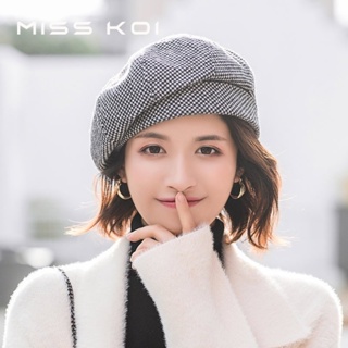 Misskoi [พร้อมส่ง] หมวกเบเร่ต์ สไตล์ญี่ปุ่นย้อนยุค แฟชั่นฤดูใบไม้ผลิ ฤดูใบไม้ร่วง ฤดูหนาว สําหรับผู้หญิง