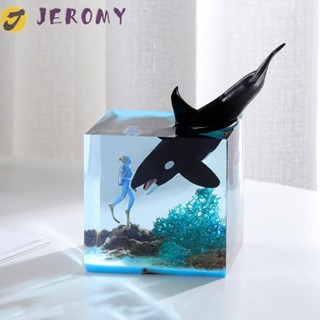 Jeromy โมเดลฟิกเกอร์นักดําน้ํา 3D พลาสติก สีขาว สําหรับตกแต่งตู้ปลา