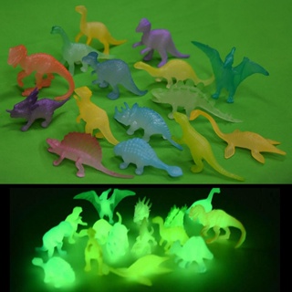 【Free Goods Store】16 Pieces/bag  Jurassic World Noctilucent  Glow In The Dark Dinosaur Blocks Kids Action Figure Collectible Model Toy