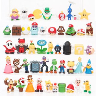 【Free Goods Store】12Pcs/24Pcs/48Pcs Super Mario Bros Action Figures Kawaii Bowser Anime Figure with Storage Bag for Children Toys Gifts