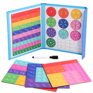 【Free Goods Store】Children Magnetic Fraction Learning Math Toys Wooden Fraction Book Set Parish Teaching Aids Arithmetic Learning Educational Toys