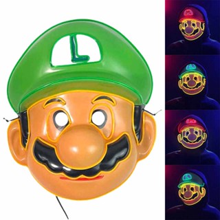 Halloween Mario LED Light Up Mask Cosplay Costume Masks Festival Party Props