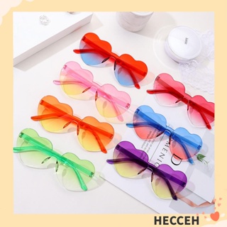 Hecceh แว่นกันแดด รูปหัวใจ สีแคนดี้ อินเทรนด์ สีสันสดใส