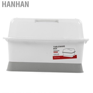 Hanhan Dish Drainer Rack Dust-proof  with Lid Multi-grids Bowls  Storage Box for  Kitchen Organizer