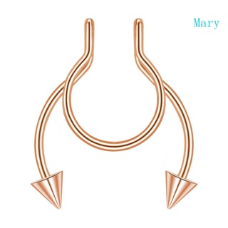 Mary ห่วงจมูกปลอม คลิปติดจมูก ไม่ต้องเจาะกระดูกอ่อน ต่างหู ลิป สเตนเลส หู จมูก Septum Rin