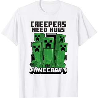 เสื้อยืดคอกลม แขนสั้น ผ้าฝ้าย 100% พิมพ์ลายเกม minecraft พลัสไซซ์ สําหรับผู้ชาย