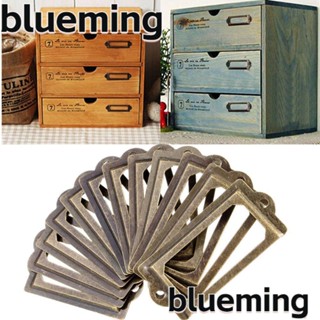 Blueming2 กล่องลิ้นชัก ป้ายแท็ก ทองเหลืองโบราณ แฮนด์เมด DIY สําหรับเฟอร์นิเจอร์ 12 ชิ้น