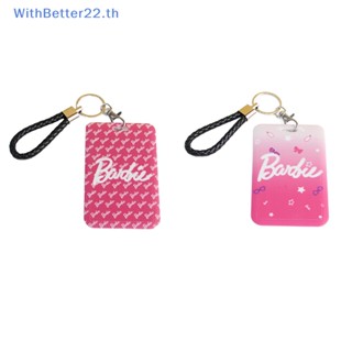 กระเป๋าใส่บัตรพลาสติก ป้องกันรอย ลายการ์ตูนอนิเมะ Barbie Bus Card Kawaii สีชมพู สําหรับนักเรียน