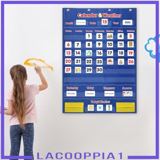 [Lacooppia1] ปฏิทินและแผนภูมิอากาศ ของเล่นเพื่อการศึกษา พร้อมการ์ด 142 ใบ พร้อมตะขอ 4 ตะขอ