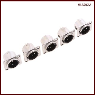 [Blesiya2] ตัวเชื่อมต่อแผงแชสซี ตัวเมีย 3 Pin XLR โลหะ 5 ชิ้น