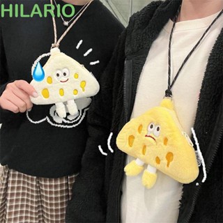 Hilario กระเป๋าใส่เหรียญชีส, กระเป๋าสตางค์ใบเล็ก ผ้ากํามะหยี่ขนนิ่ม ทรงสามเหลี่ยม, กระเป๋าใส่เหรียญ Kawaii กระเป๋าเก็บมินิ การ์ตูน ห้อยคอ กระเป๋าเดินทาง