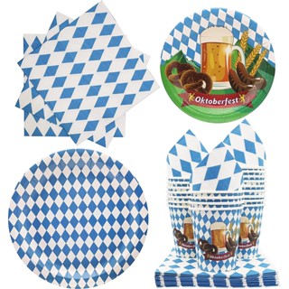 Kira The Munich Oktoberfest แบนเนอร์ธงแบนเนอร์ ใช้แล้วทิ้ง สําหรับตกแต่งโต๊ะอาหาร ผ้าเช็ดปาก