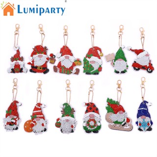 Lumiparty พวงกุญแจเพชร 5D สองด้าน DIY สําหรับแขวนตกแต่งคริสต์มาส 12 ชิ้น