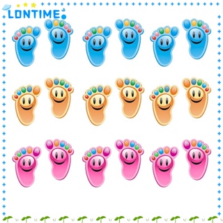 Lontime สติกเกอร์ไวนิล ลายการ์ตูนสัตว์ยิ้มน่ารัก มีกาวในตัว สําหรับติดตกแต่งพื้นเด็ก เนอสเซอรี่ 30 คู่