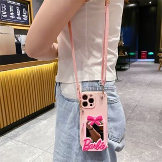 3D สําหรับ Huawei P30 lite P20 P40 Pro P50 P60 Mate20 Mate40 Mate50 เคสมือถือ Soft TPU Case เคสป้องกัน Cute Cartoon Barbie Mirror Coin Purse เปลือกกันกระแทก ซองซิลิโคน มีเชือกแขวนอยู่